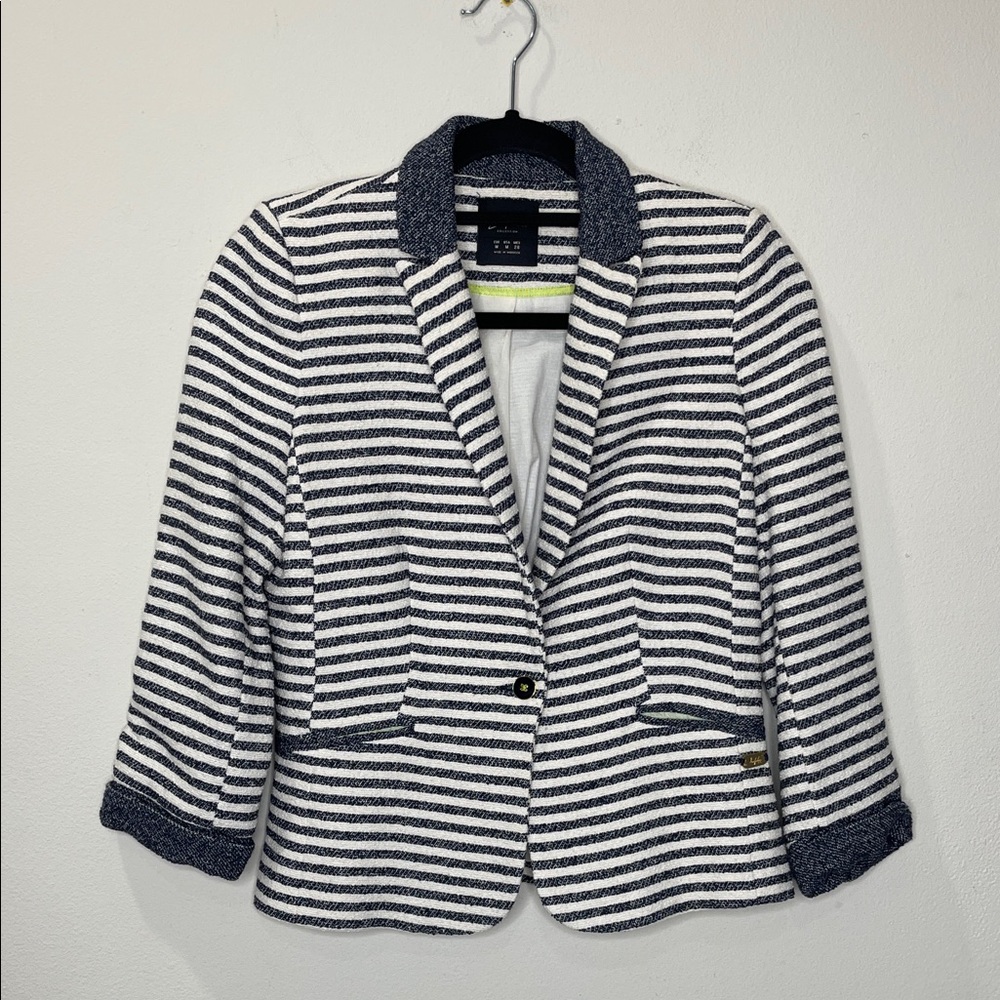 Zara Trafaluc Blazer Jacket Cropped Striped